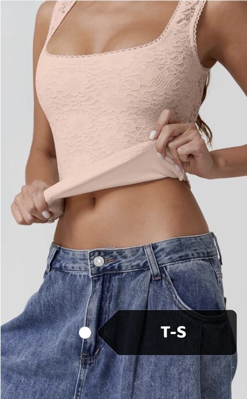 Top de encaje cuello cuadrado QINSEN