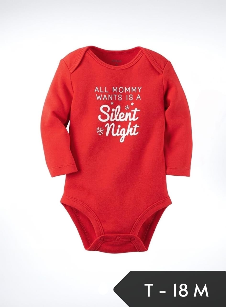 Body navideño de bebé manga larga "Silent Night"
