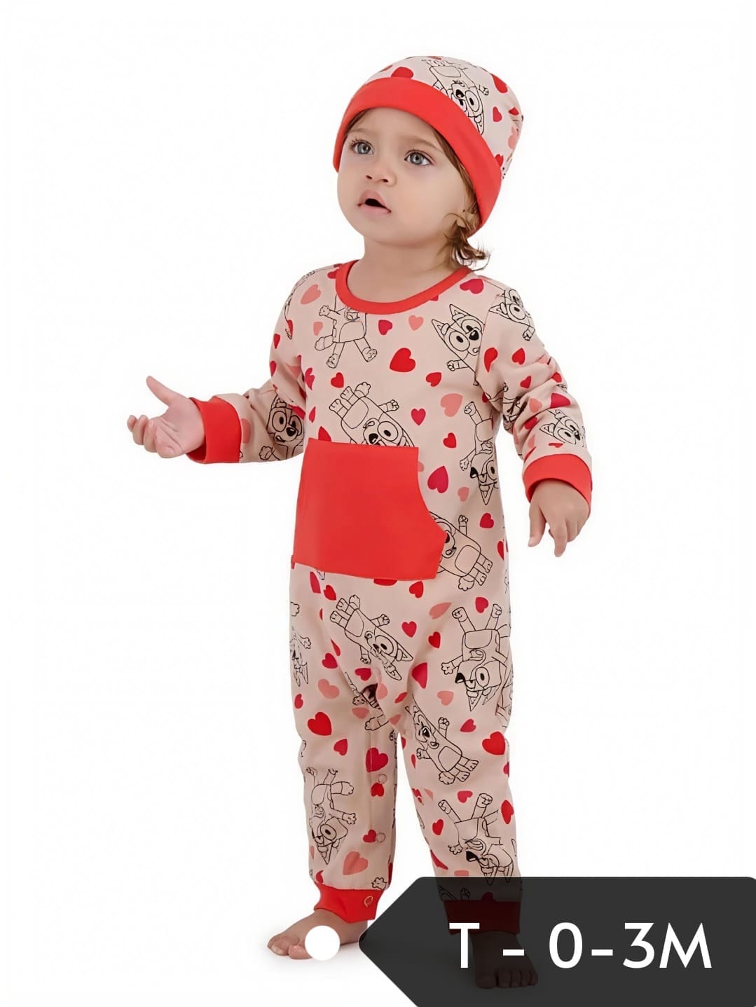 Pijama enterizo de bebé de Bluey con gorro