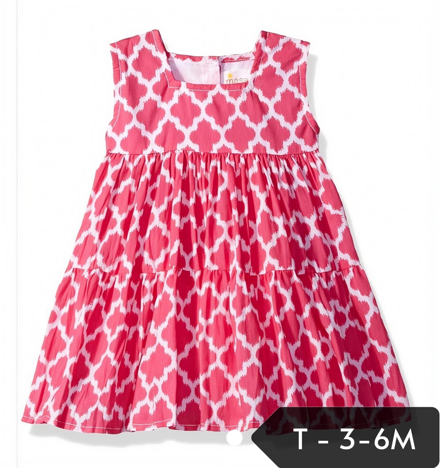 Vestido de bebé sin mangas estampado de rombos