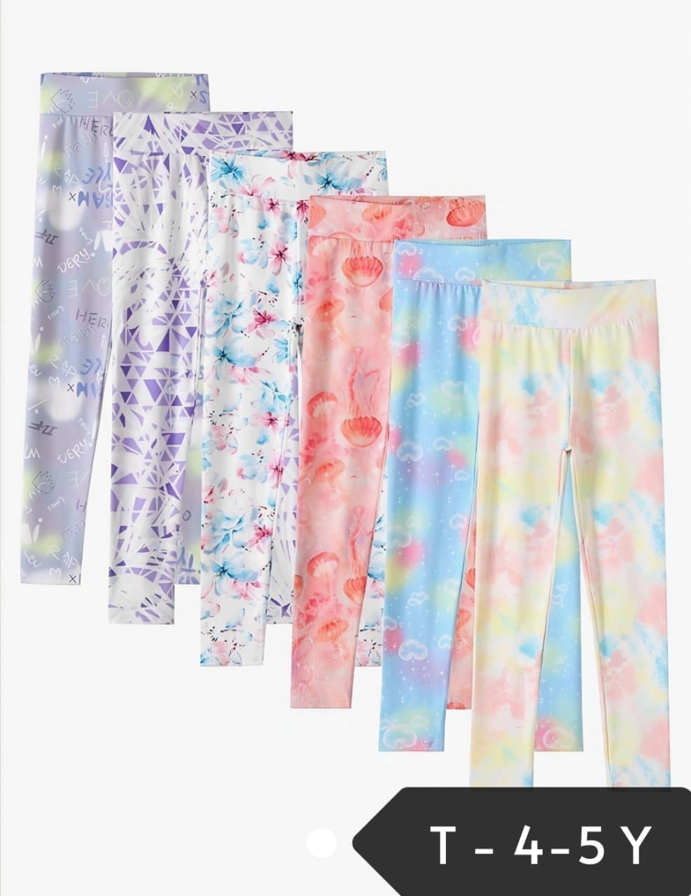 Leggings estampados de niña pack de 6