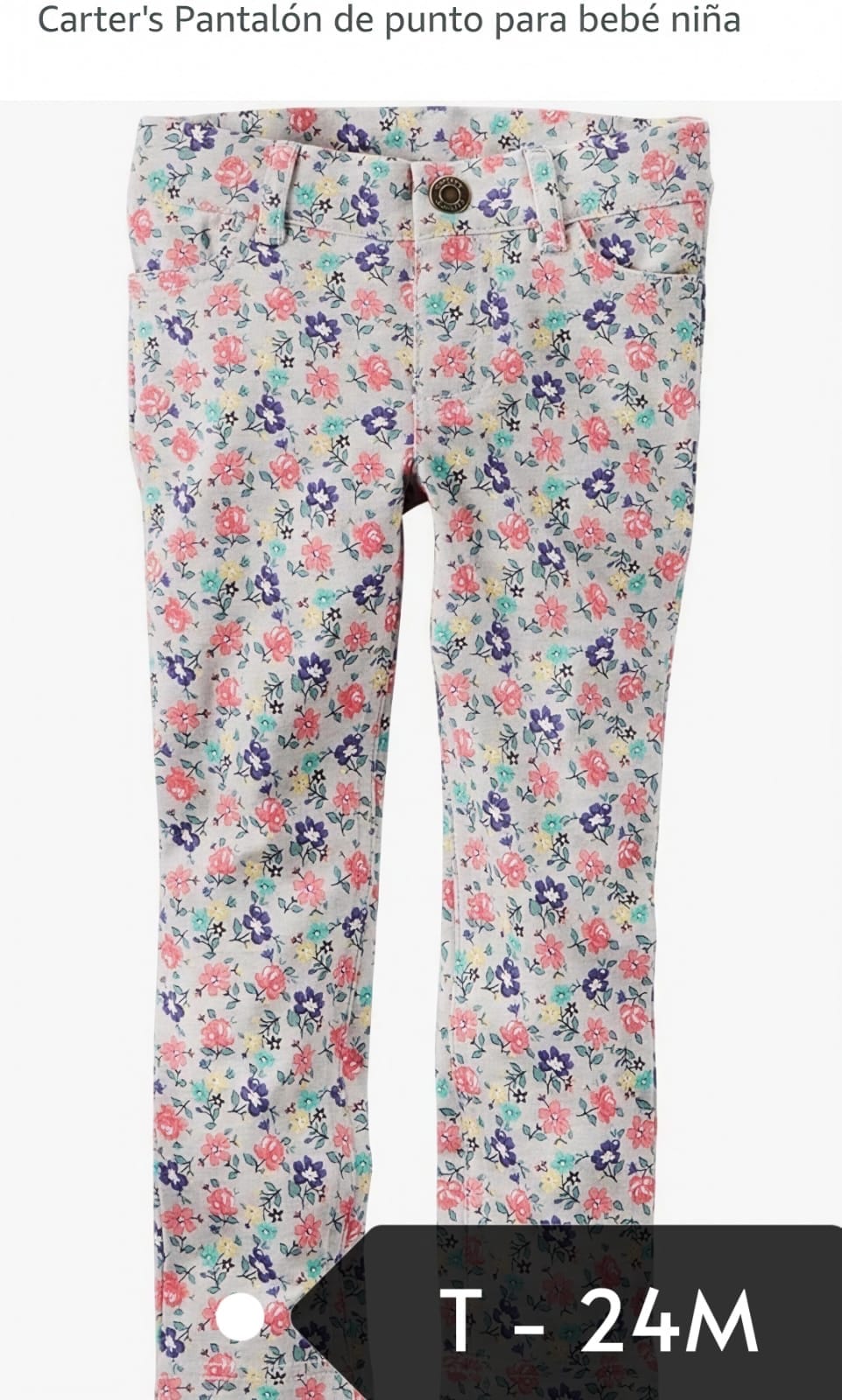 Pantalón de bebé Carter's estampado floral