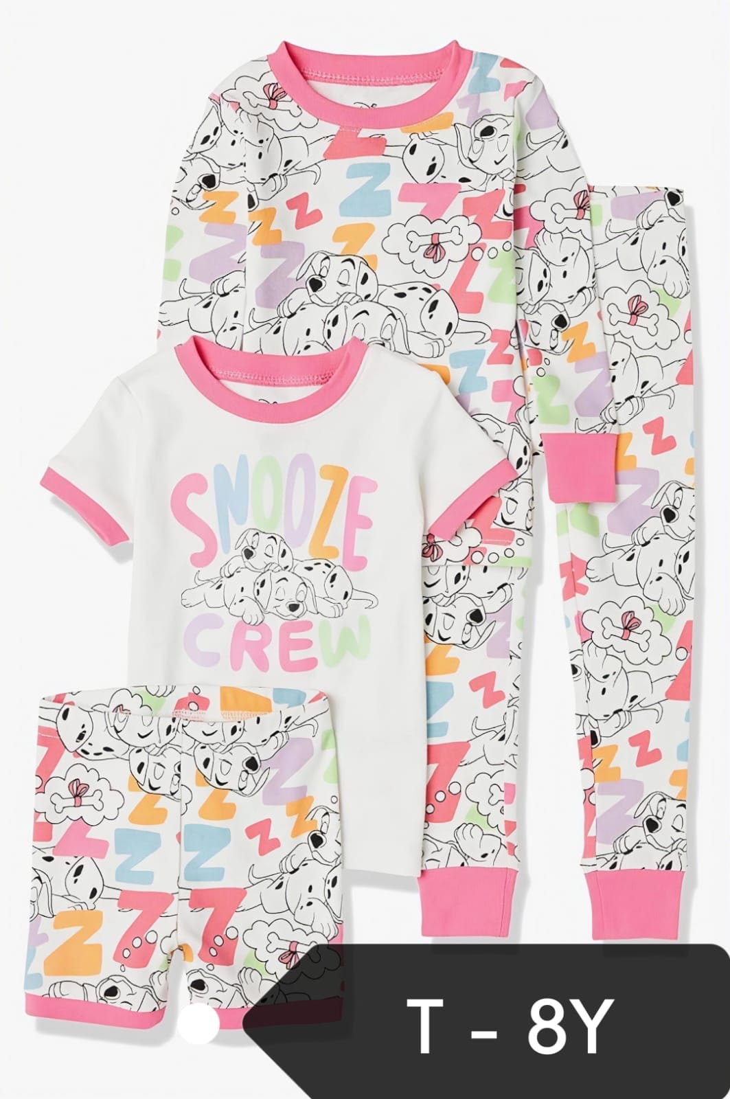 Pijama de niña 3 piezas "Snooze Crew" con dálmatas