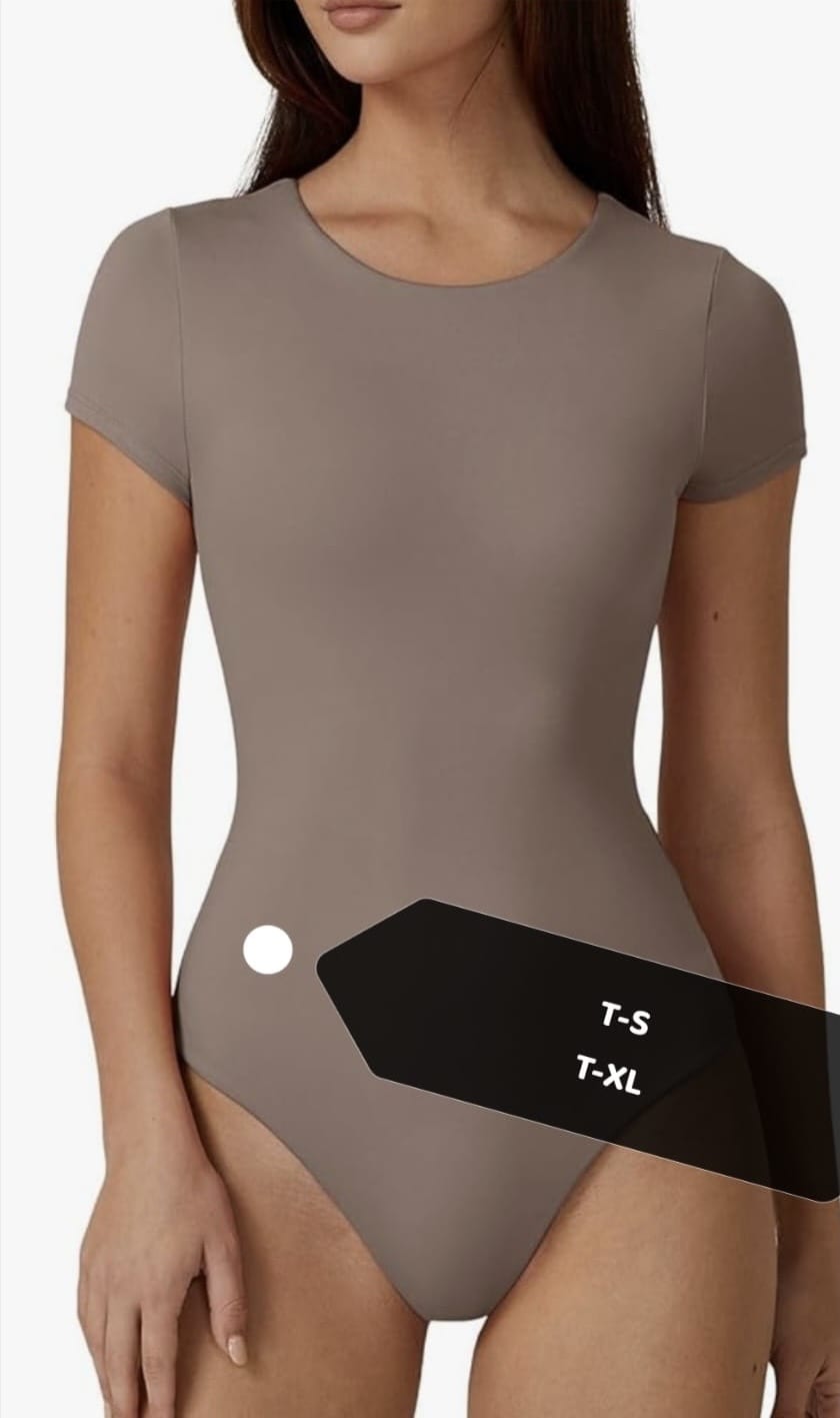 Body manga corta cuello redondo